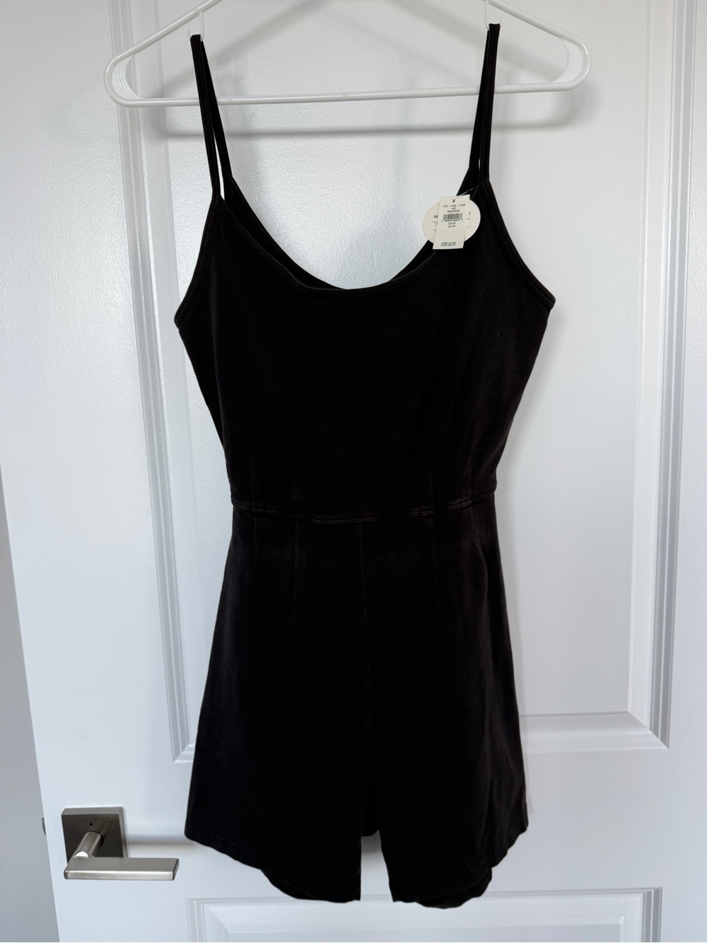 Black Spaghetti-Strap Romper One Piece